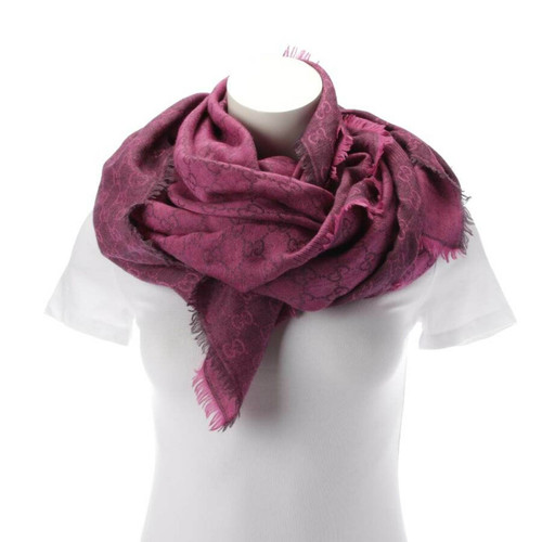 GUCCI Dames Schal/Tuch aus Baumwolle in Rosa / Pink