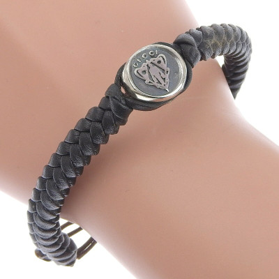 Gucci Bracelet/Wristband Leather in Silvery