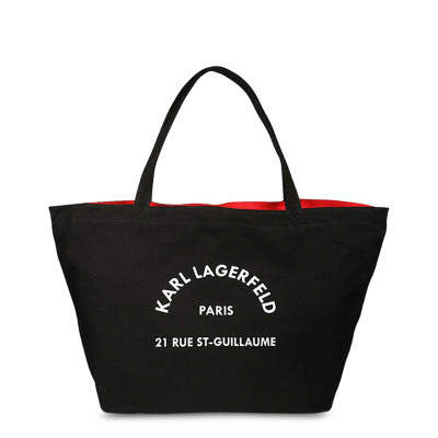 Karl Lagerfeld Handtasche aus Baumwolle in Schwarz