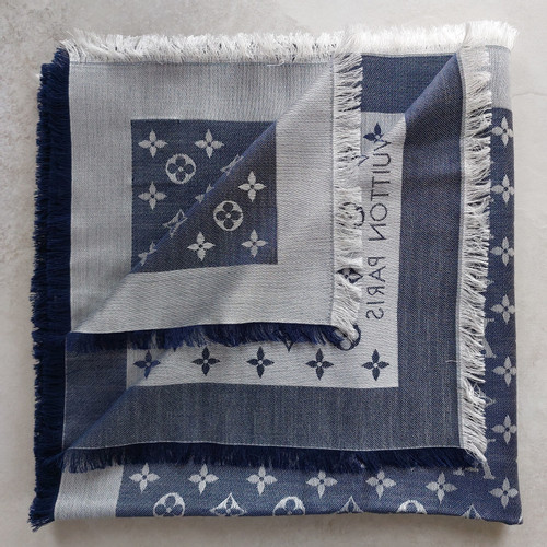 LOUIS VUITTON Damen Monogram Tuch aus Seide in Blau