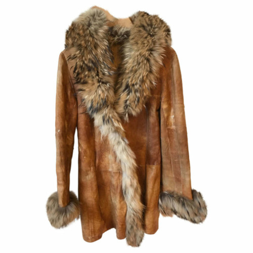 FENDI Damen Jacke/Mantel aus Pelz in Ocker Größe: FR 38