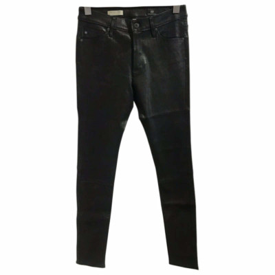 Ag Adriano Goldschmied Trousers Leather in Black