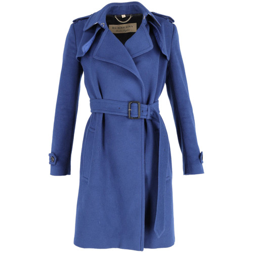 BURBERRY Damen Jacke/Mantel aus Wolle in Blau Größe: US 8