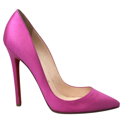 Christian Louboutin Pumps/Peeptoes aus Canvas in Rosa / Pink