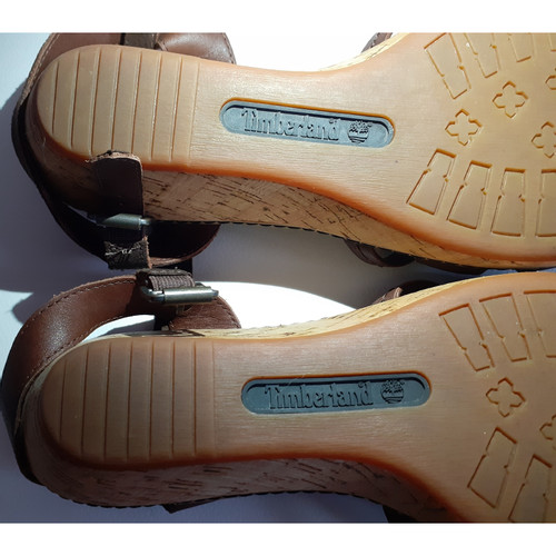 TIMBERLAND Damen Sandalen aus Leder in Braun Größe: EU 39,5