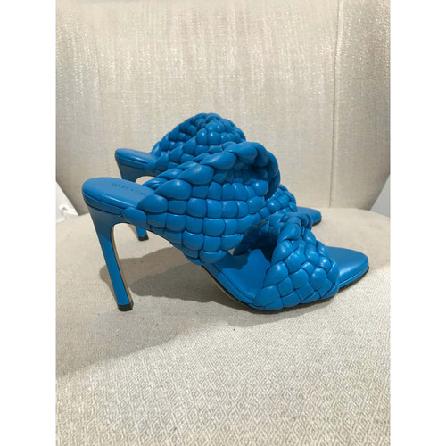 BOTTEGA VENETA Damen Sandalen aus Leder in Blau Größe: EU 39
