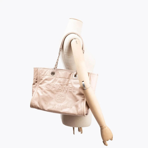 CHANEL Women's Deauville Small Tote Leather in Pink