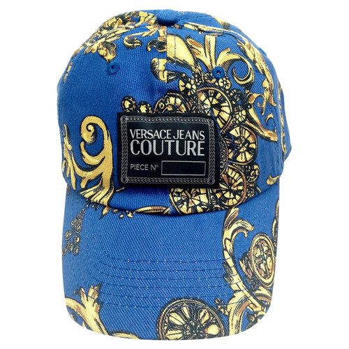 VERSACE Women's Hut/Mütze aus Baumwolle in Blau