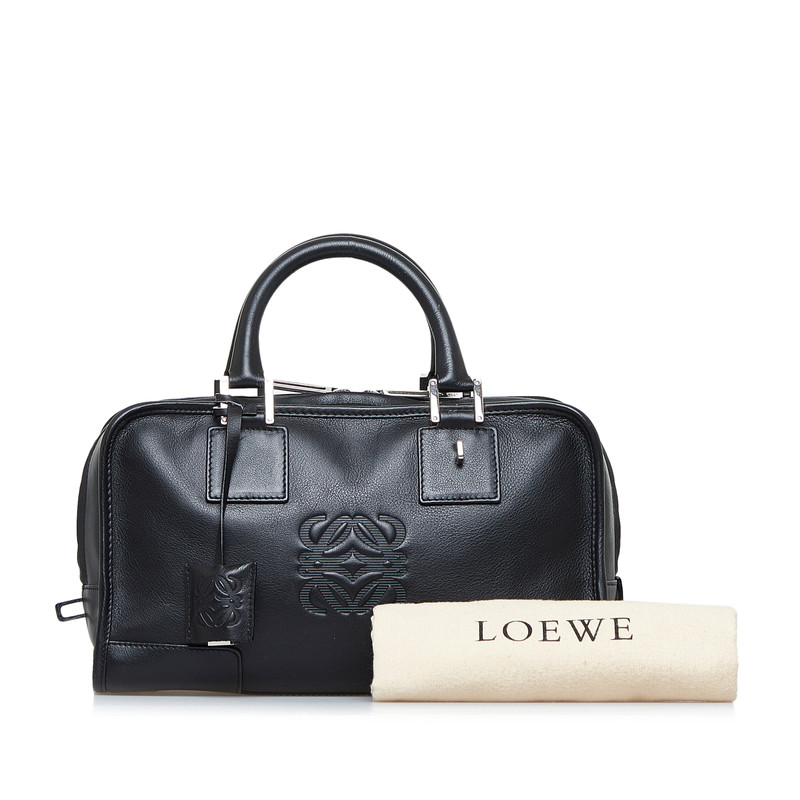 LOEWE Dames Handtas Leer in Zwart Tweedehands