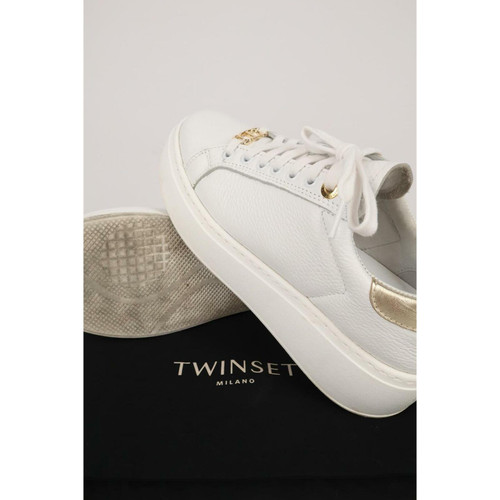 TWINSET MILANO Damen Sneakers aus Leder in Weiß Größe: EU 38