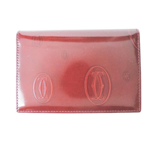 CARTIER Damen Täschchen/Portemonnaie aus Lackleder in Rot
