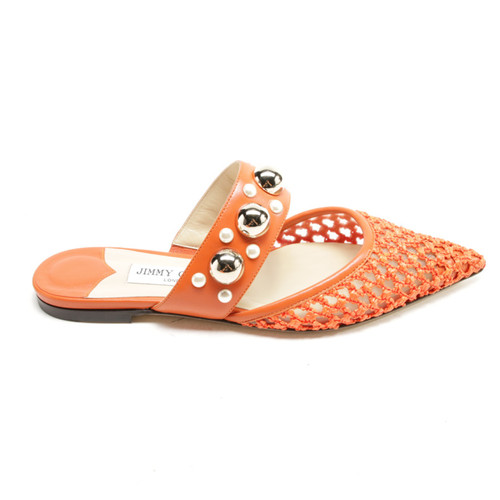 JIMMY CHOO Women's Sandals Leather in Orange Size: EU 37,5