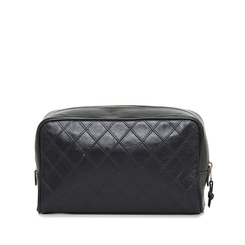 CHANEL WHITE Cosmetics Makeup Bag Clutch