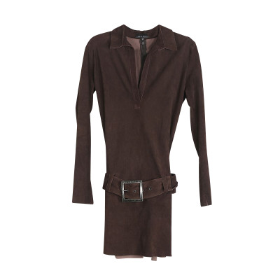 Jitrois Dress Suede in Brown