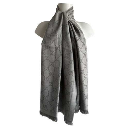 GUCCI Damen Schal/Tuch aus Wolle in Silbern | Second Hand