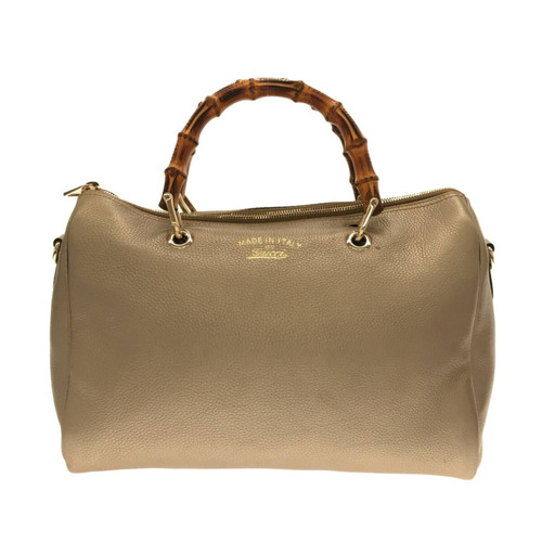 GUCCI Femme Bamboo Bag en Cuir en Beige