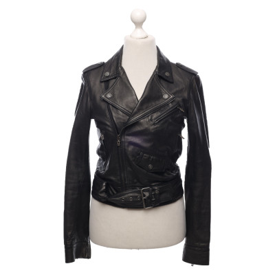 John Galliano Jacket/Coat Leather in Black