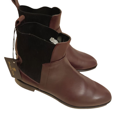 Massimo Dutti Ankle boots Leather in Bordeaux