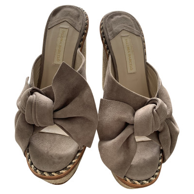 Paloma Barcelo Wedges Leather in Grey