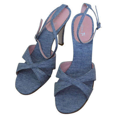 Kristina T Sandals Leather in Blue