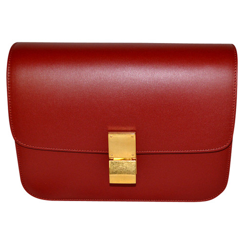 CÉLINE Damen Classic Bag Medium aus Leder in Rot