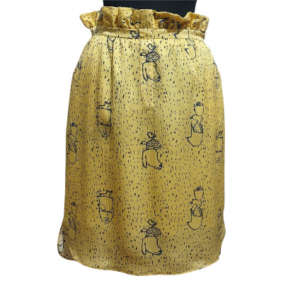 Jc De Castelbajac Skirt Silk in Yellow