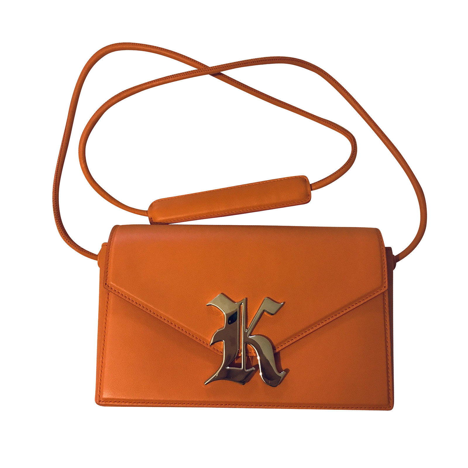 CHRISTOPHER KANE Women's Clutch Bag Leather in Orange