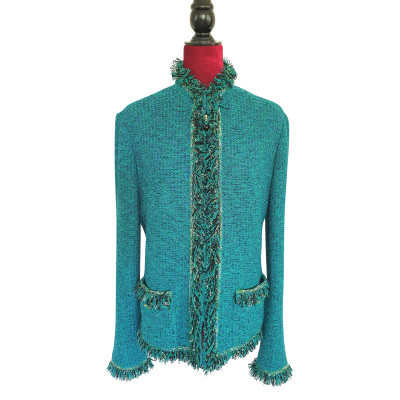 St. John Jacket/Coat Wool in Turquoise