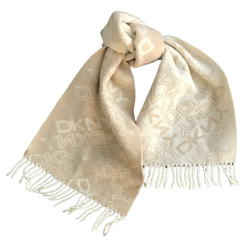 DKNY Damen Schal/Tuch aus Wolle in Beige | Second Hand