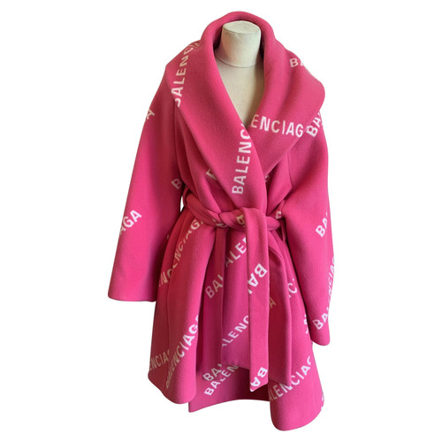 BALENCIAGA Women's Jacke/Mantel aus Wolle in Rosa / Pink