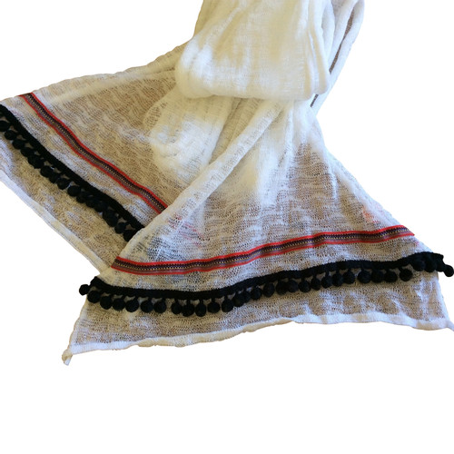 HUGO BOSS Damen Schal/Tuch aus Leinen in Weiß | Second Hand