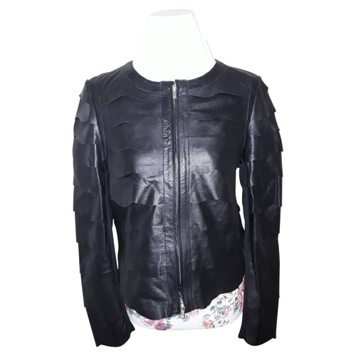RIANI Damen Jacke/Mantel aus Leder in Schwarz Größe: DE 40