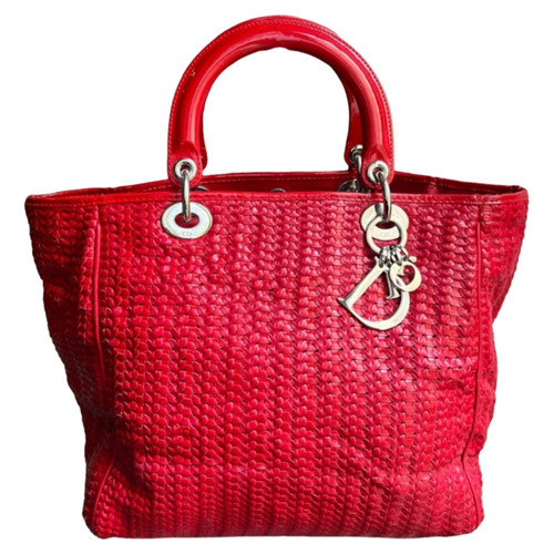CHRISTIAN DIOR Damen Handtasche aus Leder in Rot