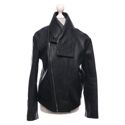 Anthony Vaccarello Jacket/Coat Leather in Black