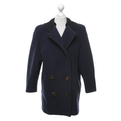 Miu Miu Jacke/Mantel aus Wolle in Blau