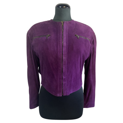 Gianni Versace Jacket/Coat Suede in Violet