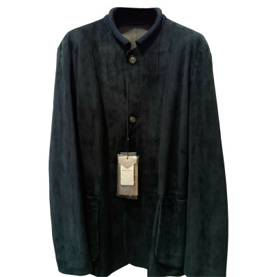 Giorgio Armani Jacket/Coat Suede in Blue