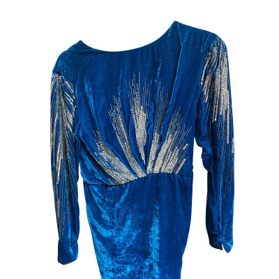 Attico Kleid aus Wildleder in Blau
