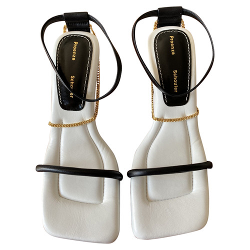 PROENZA SCHOULER Damen Sandalen aus Leder in Weiß