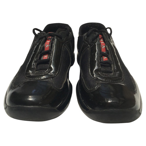 PRADA Women's Sneakers aus Lackleder in Schwarz Size: EU 37