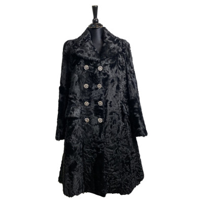 Dolce & Gabbana Jas/Mantel Bont in Zwart
