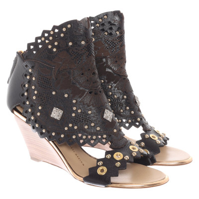 Giuseppe Zanotti Wedges Leather in Brown