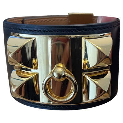 Hermès Collier de Chien Armband Leather in Gold