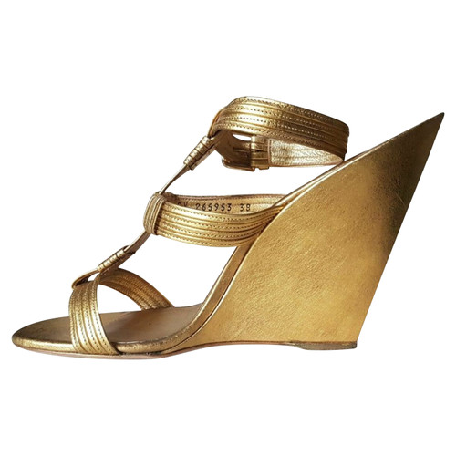 YVES SAINT LAURENT Women's Sandalen aus Leder in Gold
