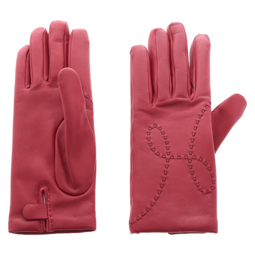 HERMÈS Damen Handschuhe aus Leder in Rot | Second Hand