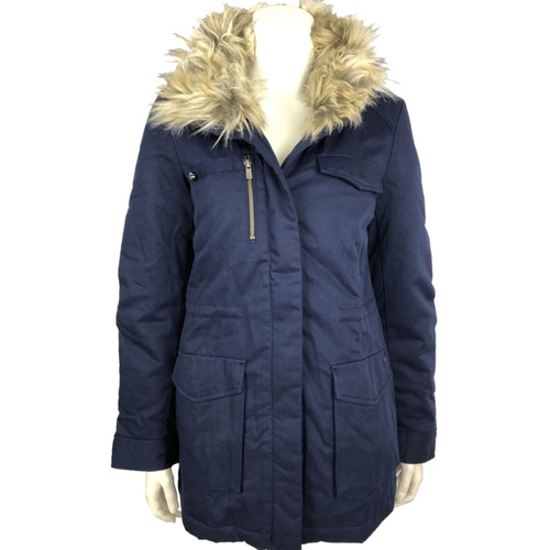 IKKS Damen Jacke/Mantel aus Baumwolle in Blau Größe: FR 42