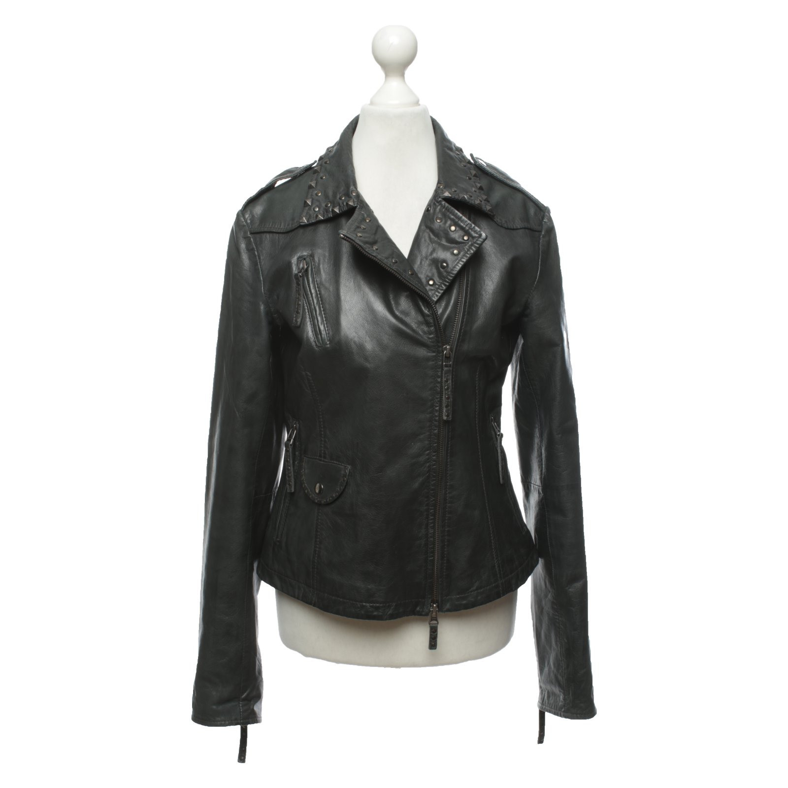 BLAUMAX Women's Jacke/Mantel aus Leder in Grün Size: M