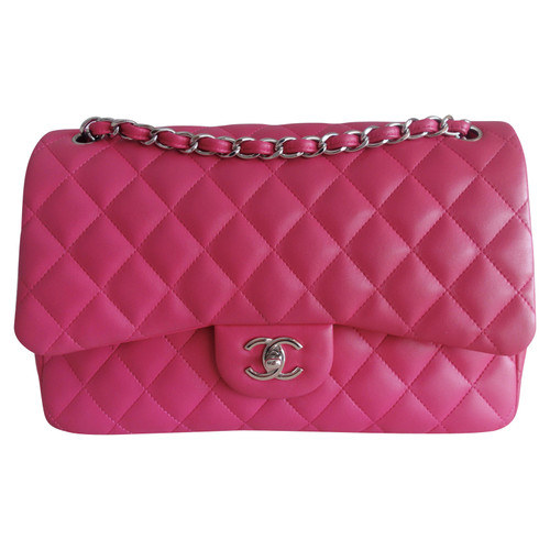 CHANEL Damen Classic Flap Bag Jumbo aus Leder in Rosa / Pink