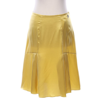 John Galliano Skirt Silk in Yellow