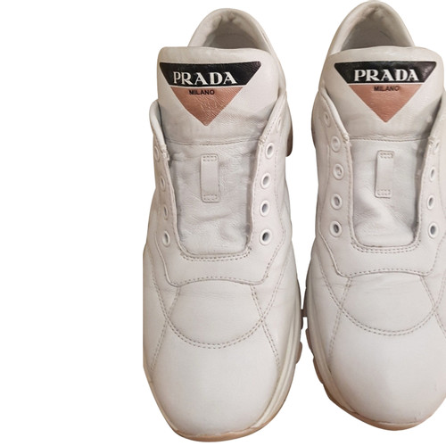 PRADA Dames Sneakers Leer in Wit in Maat: EU 36,5